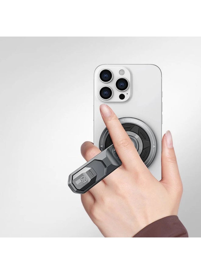 MagX Universal Magnetic Phone Stand with 360° Rotation Premium Aluminum Alloy Desktop Holder Strong Magnetic Grip for All Phones  MagSafe Compatible & Android with Sticker  Hands-Free Desk Stand - Image 3