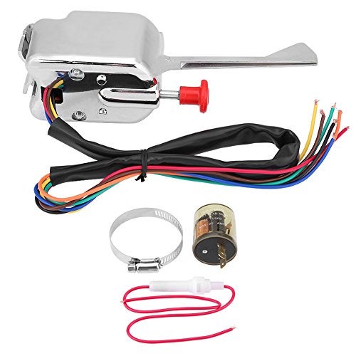 Keenso 12V Universal Chrome Street Hot Rod Turn Signal Switch Flasher for Buick GMC with 2 Pin LED Turn Blinker Light Flasher Relay - Image 1
