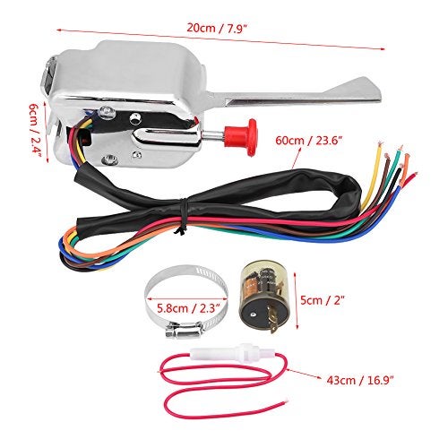 Keenso 12V Universal Chrome Street Hot Rod Turn Signal Switch Flasher for Buick GMC with 2 Pin LED Turn Blinker Light Flasher Relay - Image 4