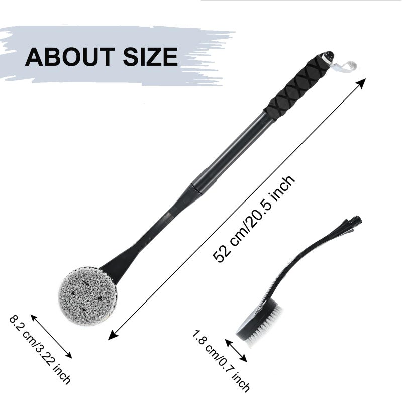 Gobiteli Back Scrubber for Shower,20.5" Bath Brush Long Handle for Shower for Deep Clean,Back Brush for Shower for Men Women(Black) - Image 5