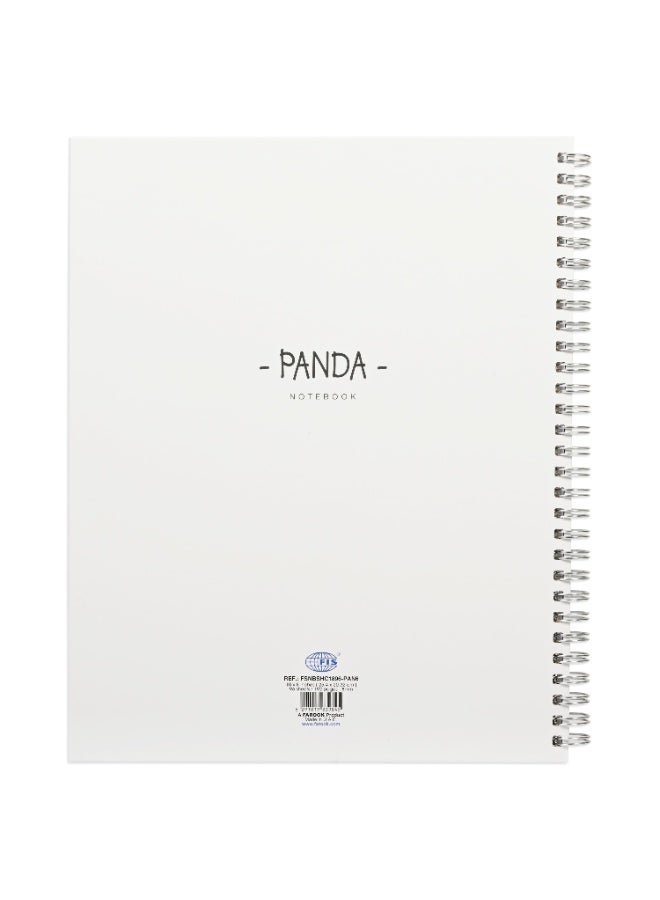 FIS Notebook Double Loop Spiral Binding, Hard Cover Materials, Size 10x8" Inches, 8mm Single Line Ruling, 96 Sheets, 192 Pages, Packet of 5 Pieces, Panda Cover Design 6-FSNBSHC1896-PAN6  - Image 5