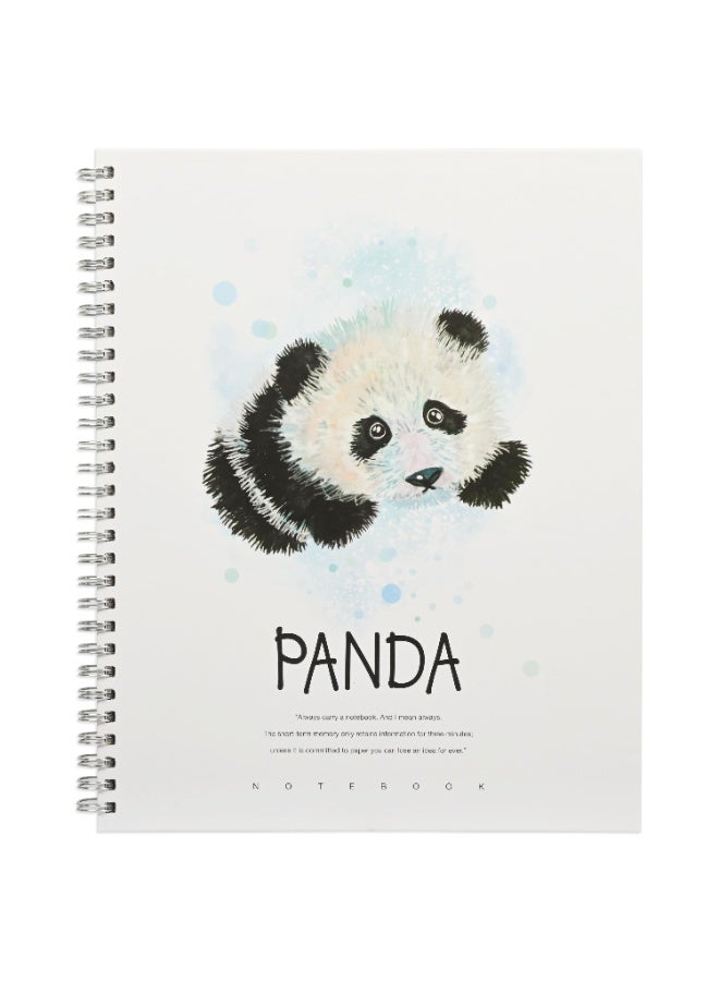 FIS Notebook Double Loop Spiral Binding, Hard Cover Materials, Size 10x8" Inches, 8mm Single Line Ruling, 96 Sheets, 192 Pages, Packet of 5 Pieces, Panda Cover Design 6-FSNBSHC1896-PAN6  - Image 4