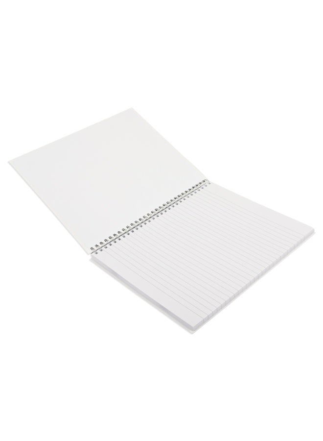 FIS Notebook Double Loop Spiral Binding, Hard Cover Materials, Size 10x8" Inches, 8mm Single Line Ruling, 96 Sheets, 192 Pages, Packet of 5 Pieces, Panda Cover Design 6-FSNBSHC1896-PAN6  - Image 2
