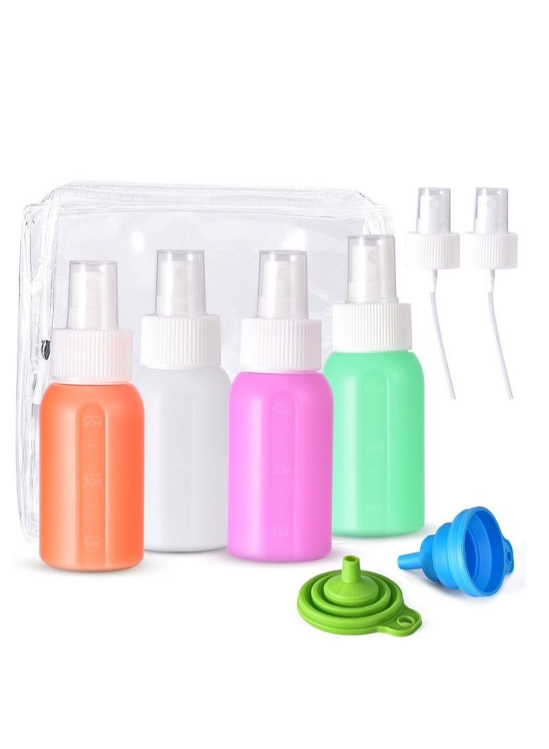 NIBEMINENT 8 Pieces Silicone Spray Bottle Set - 50ml Spray Bottle - Image 1