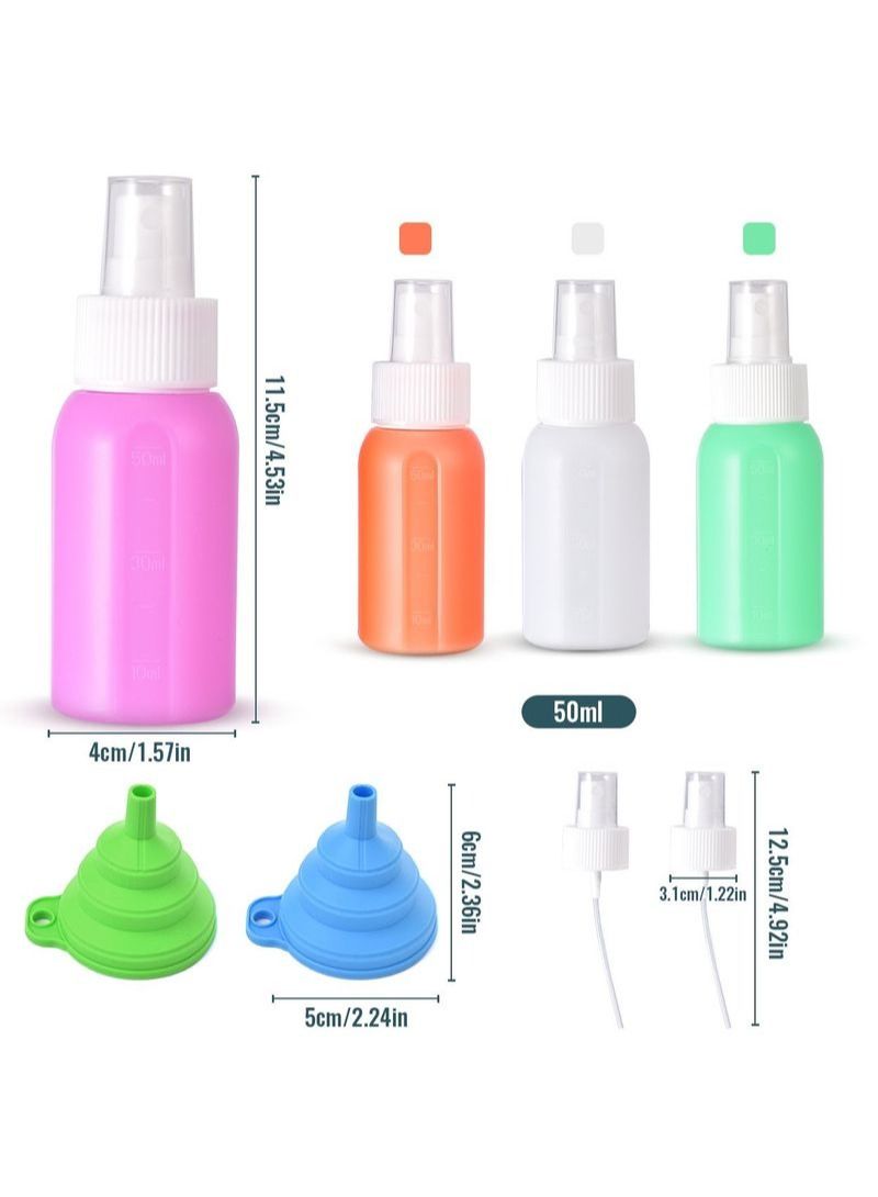 NIBEMINENT 8 Pieces Silicone Spray Bottle Set - 50ml Spray Bottle - Image 3