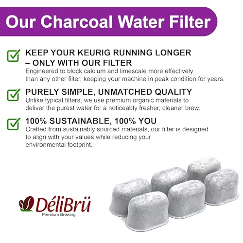 Delibru Keurig Filter Replacement, 6Pack KEURIG Compatible Water Filter Cartridges by Delibru for Keurig 2.0 and 1.0 Coffee Makers - Image 3