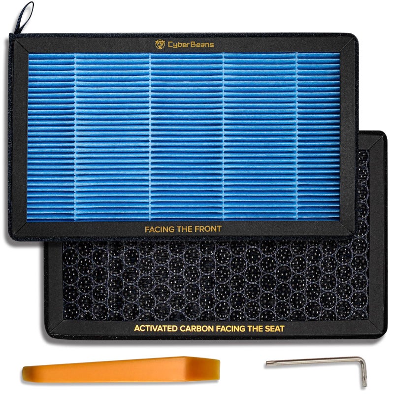 CYBERBEANS Air Conditional Replacement with Activated Carbon for Tesla Model 3 Model Y HEPA Cabin Air Filter Accessories 2016202420252026 Juniper Highland Upgraded Version2 Pack