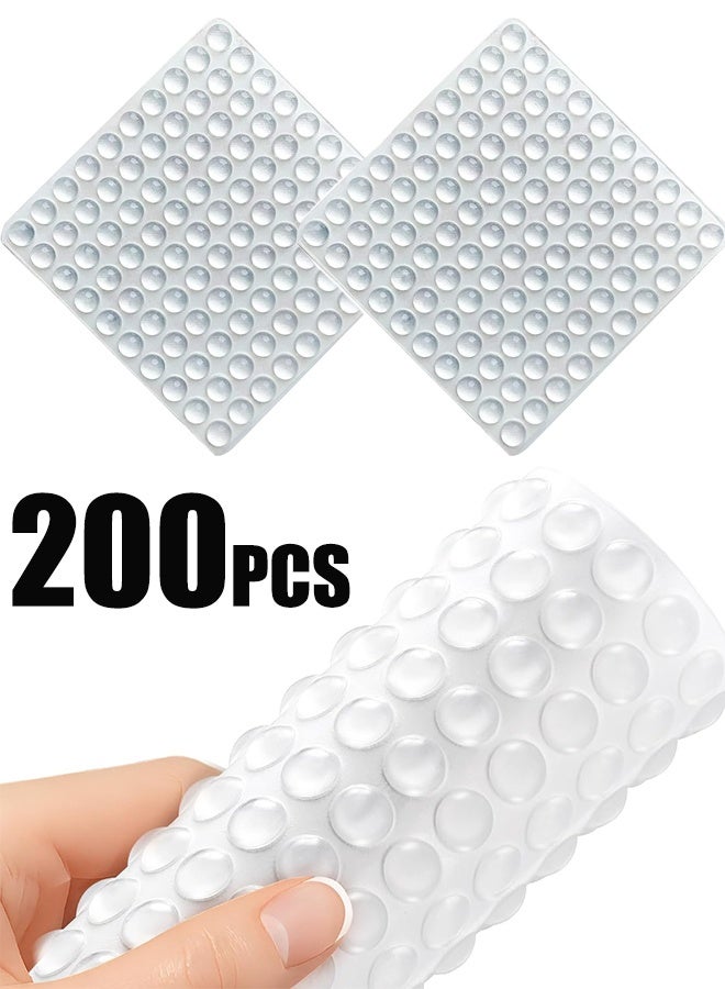 200 PCS Self-Adhesive Bumper Pads Hemispherical Shape Noise Dampening 8mmx3mm Rubber Feet for Cabinets, Small Appliances, Electronics, Picture Frames, Furniture, Drawers, Cupboards (Clear) - Image 1