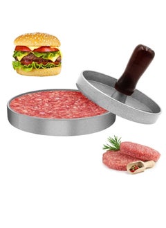 OASIS-TH Non Stick Hamburger Mould Burger Press Patty Maker Aluminum  For Kitchen BBQ Grill Silver  - Image 1