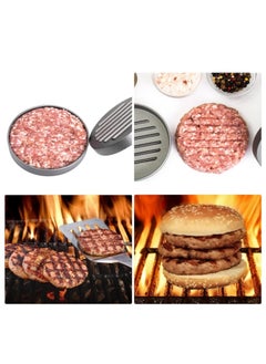 OASIS-TH Non Stick Hamburger Mould Burger Press Patty Maker Aluminum  For Kitchen BBQ Grill Silver  - Image 2