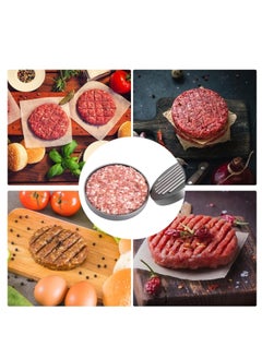 OASIS-TH Non Stick Hamburger Mould Burger Press Patty Maker Aluminum  For Kitchen BBQ Grill Silver  - Image 3