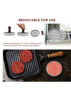 OASIS-TH Non Stick Hamburger Mould Burger Press Patty Maker Aluminum  For Kitchen BBQ Grill Silver  - Image 4