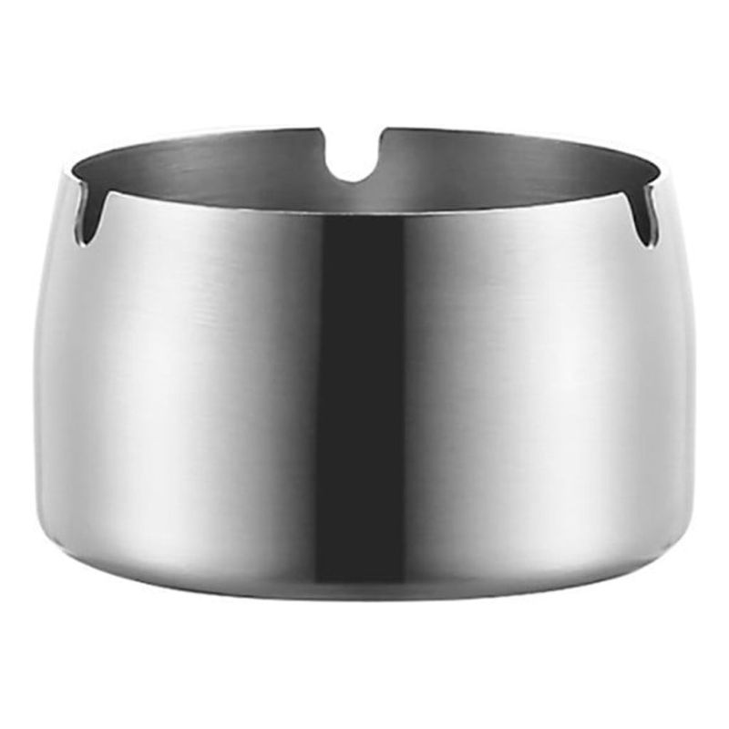 Durable Silver Round Heat Stainless Steel Ashtray - Image 2