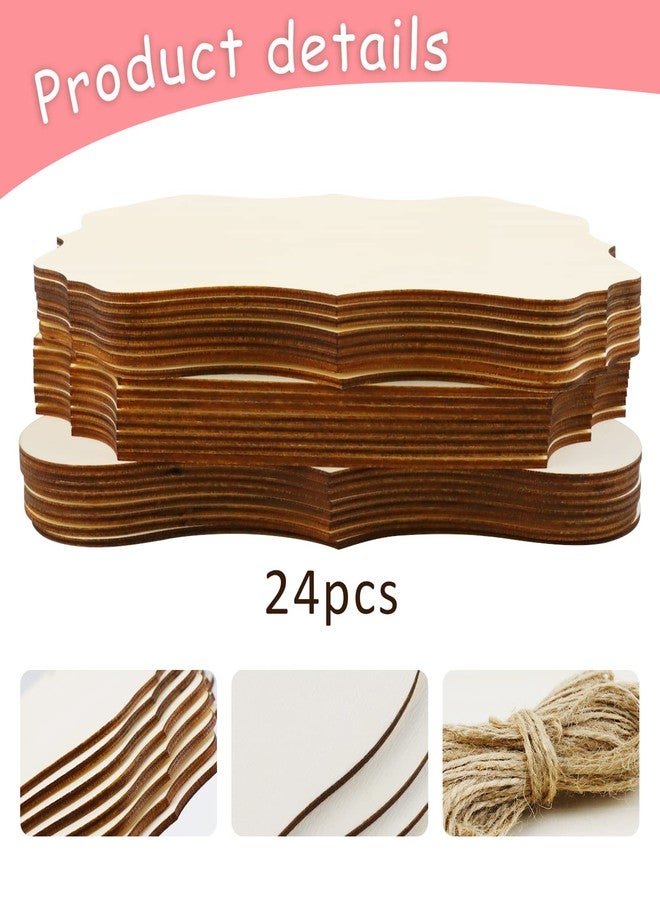 FSWCCK 24 Pieces Unfinished Hanging Wood Sign Blank with Ropes, Rectangle Blank Wood Sign Plain Hanging Craft Door Signs Wall Art Farmhouse Wooden Sign for Door Wall Art Decoration (3 Style) - Image 3
