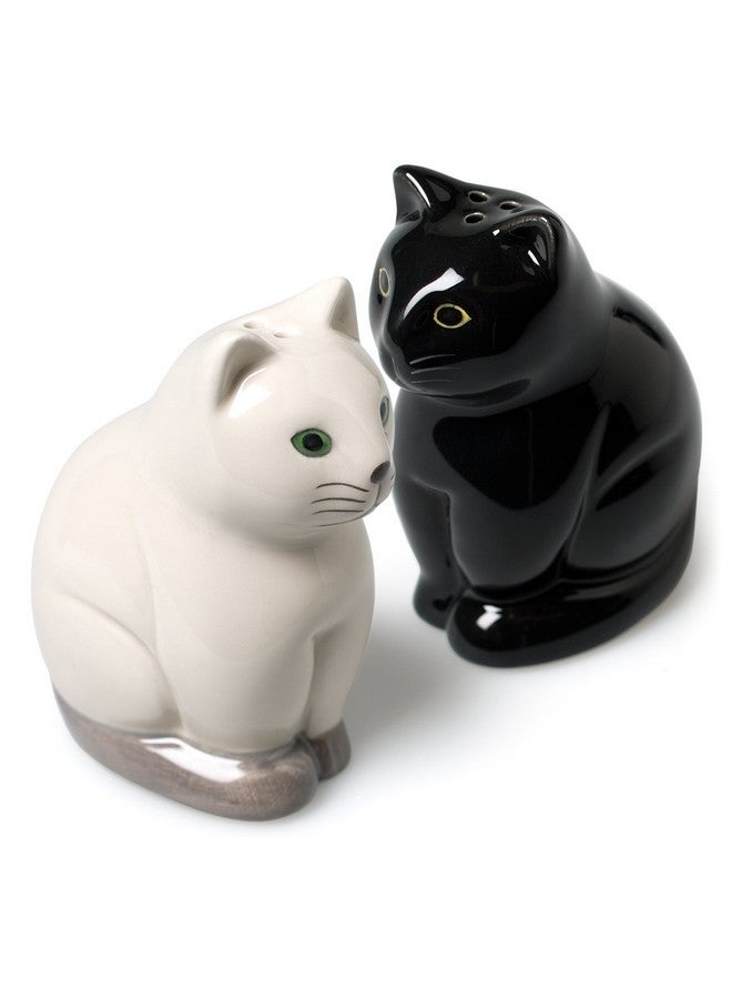 Abbott Collection 27-FELINE Sitting Cat Salt and Pepper Shaker Set, Black/White, 3.25" H - Image 2