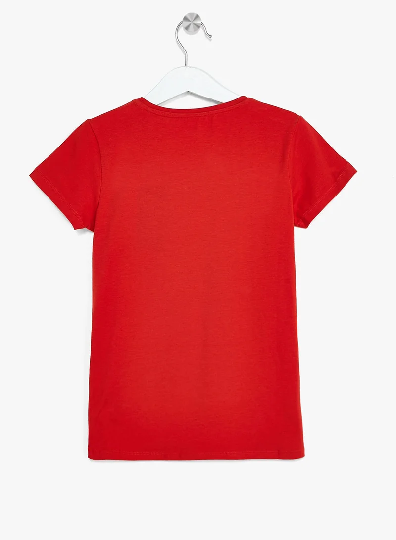 جس Girls Front Logo T-Shirt