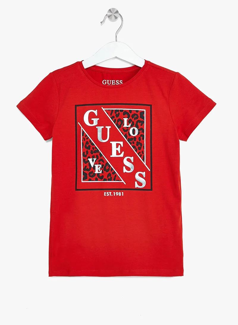 جس Girls Front Logo T-Shirt