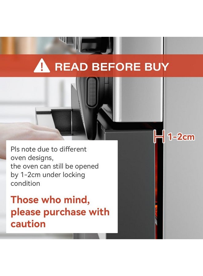 EUDEMON 1 Pack Childproof Oven Door Lock, Oven Front Lock Easy to Install & Heat-Resistant Material no Tools Need or Drill (Black)(ONLY for Flat Surface) - Image 1