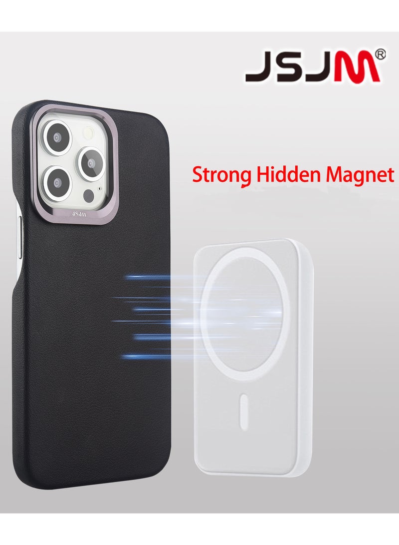 JSJM Magsafe Cover Case for iPhone 15 Pro Dino Full Side Leather Brown - Image 5