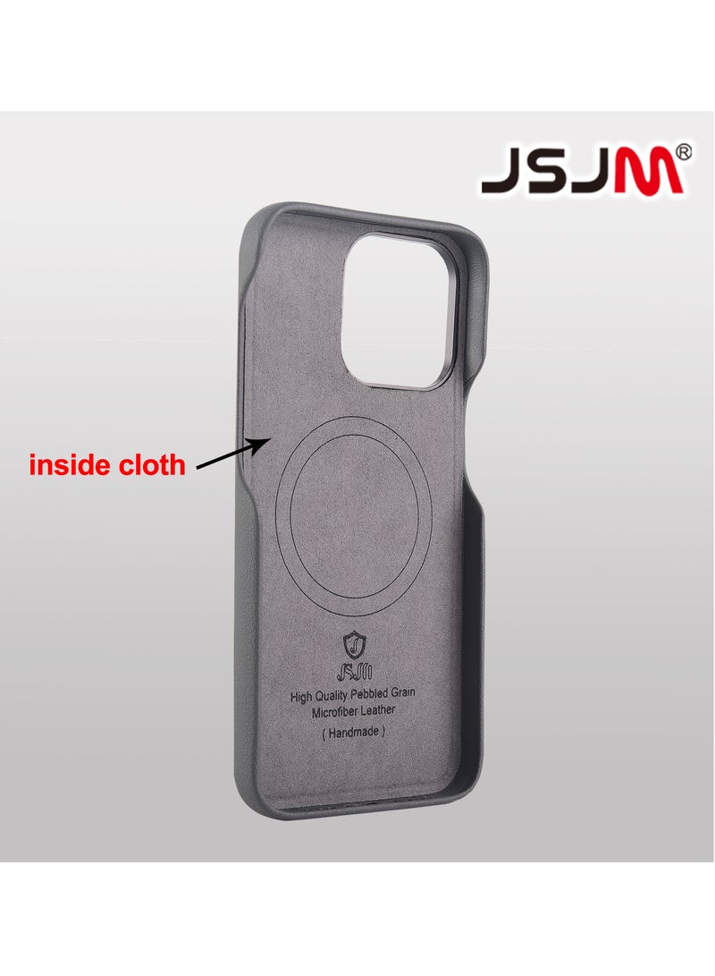 JSJM Magsafe Cover Case for iPhone 15 Pro Dino Full Side Leather Brown - Image 2