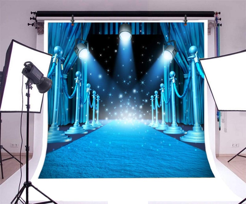 Yeele 8x8ft Photography Backdrop Stage Lights Red Carpet Background for Photo Shoots Luxury VIP Royals Club Party Event Decoration Banner Adult Kids Photo Booth Vinyl Studio Props - Image 3