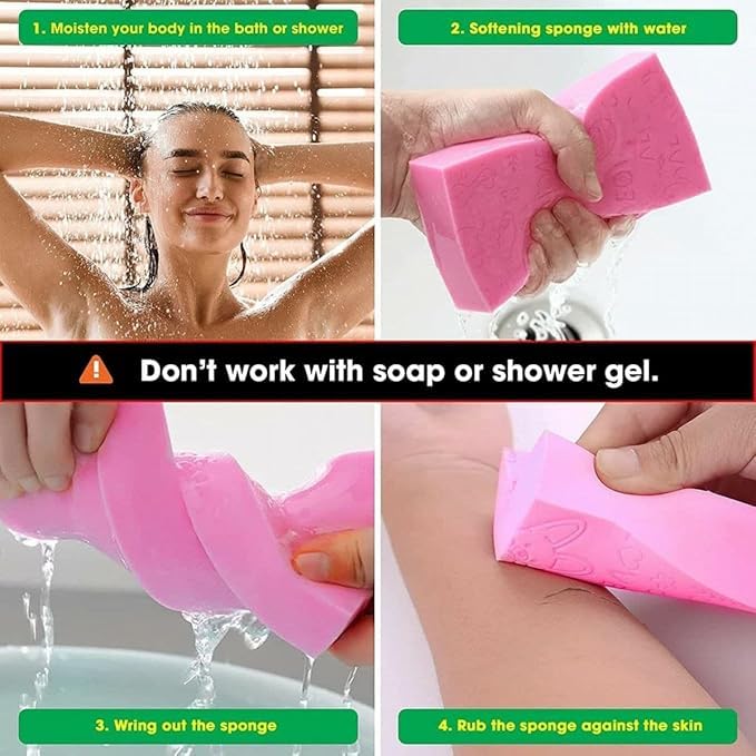 RYUK CREATIVES Ultra Soft Exfoliating Sponge Asian Bath Sponge For Shower Japanese Spa Cellulite Massager Dead Skin Remover For Men and Women Multicolor Pack of 2  - Image 4
