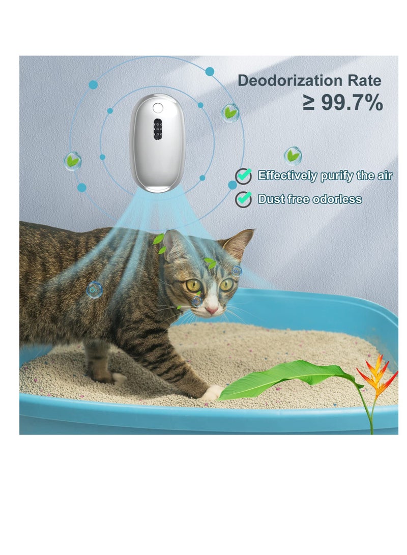 SOLARAE Cat Litter Room Deodorizer, Rechargeable Unscented Smart Cat Litter Odor Eliminator, Smart Deodorization Dust-Free, 360° Monitor Functions, for All Kinds of Cat Litter Box or Small Pets Toilet - Image 2