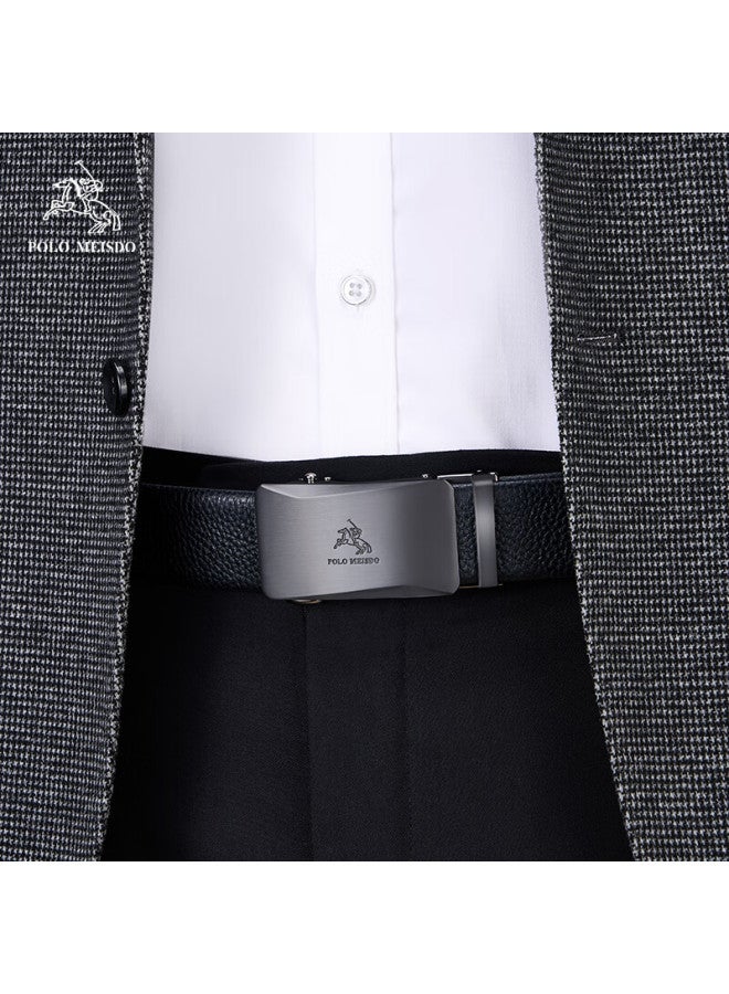 Polomeisdo Men's Genuine Leather Belt With Automatic Buckle, Gift Box, Sold By Jd, Birthday Gift For Boyfriend, Husband, Father - Image 3