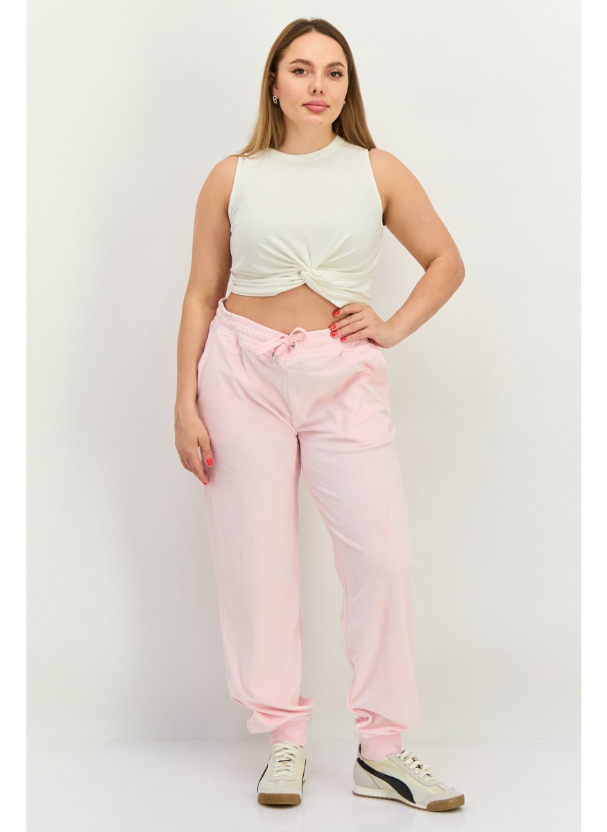 Juicy Couture Women Regular Fit Velvet Jogger Pants, Pink  - Image 2