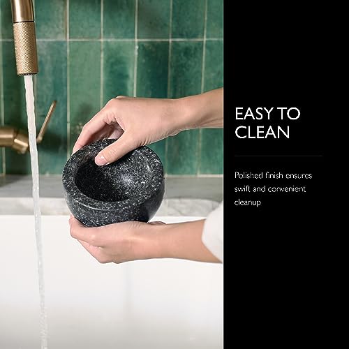 Cole & Mason Granite Mortar & Pestle - Unpolished Stone Mortar Bowl & Pestle - Home Kitchen Essentials & Cooking Accessories - Non-Porous Mortar & Pestle Spice Grinder Set - 5.5" - Image 5