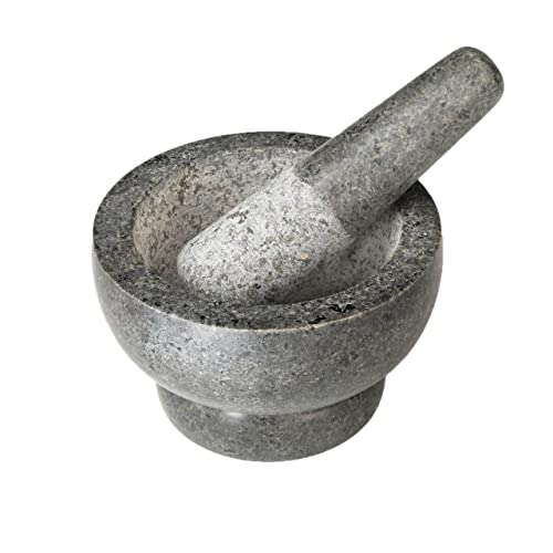 Cole & Mason Granite Mortar & Pestle - Unpolished Stone Mortar Bowl & Pestle - Home Kitchen Essentials & Cooking Accessories - Non-Porous Mortar & Pestle Spice Grinder Set - 5.5" - Image 1