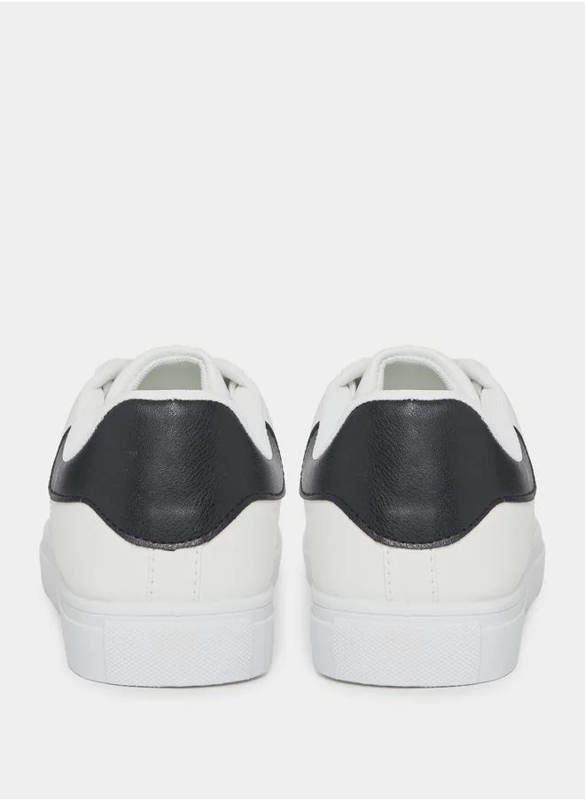 Styli Contrast Tab Lace Up Sneakers