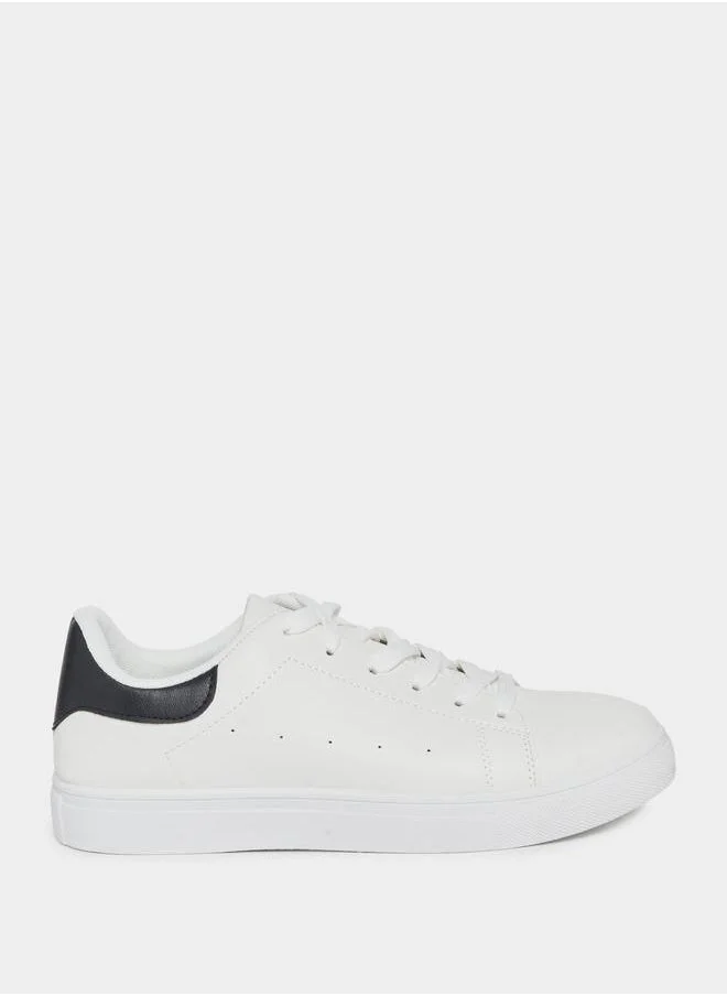 Styli Contrast Tab Lace Up Sneakers