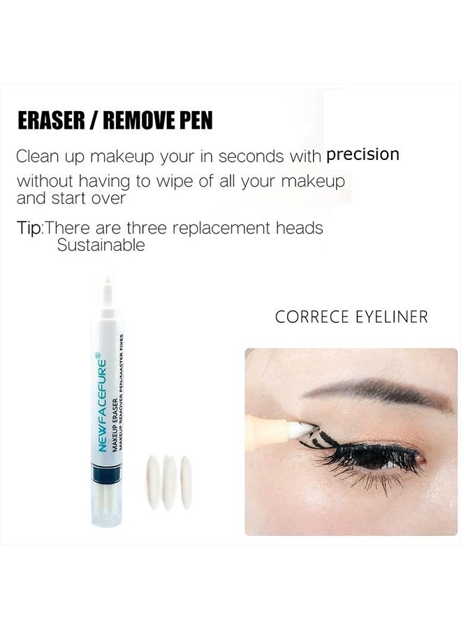 Newfacefure Makeup Remover Eraser Pen, Newfacefure Eye Make Up Corrector, Easy to Remove and Correction Magnetic Eyeliner Fixer, Extract for Sensitive Skin Original(White) - Image 1
