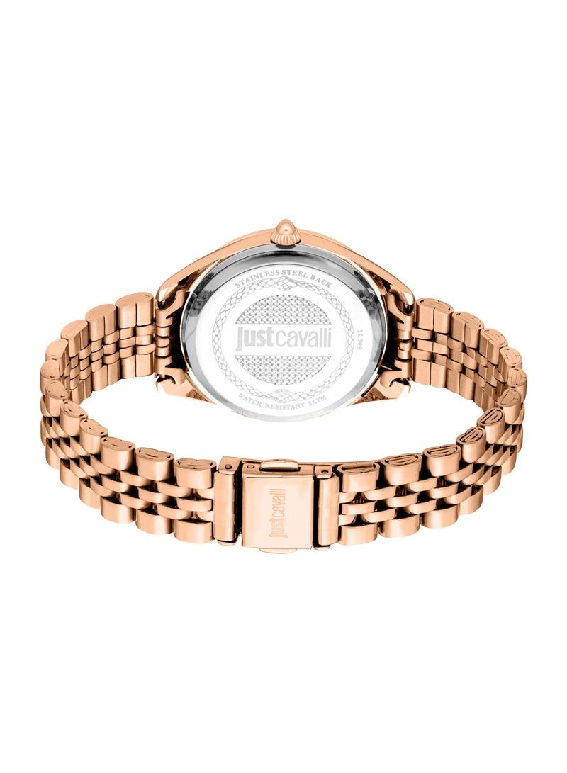 Just Cavalli سيدة لونا Jc1L309M0065 - ساعة كوارتز أنثوية من الفولاذ المقاوم للصدأ بثلاثة عقارب - Image 3
