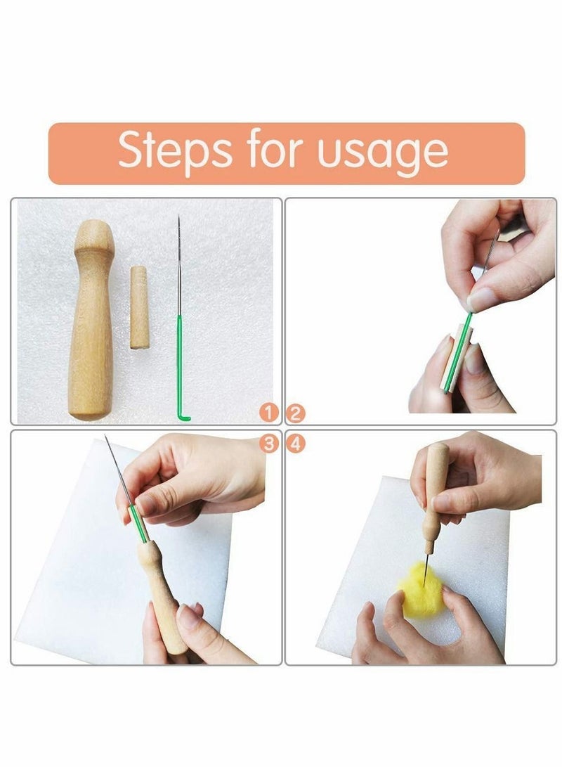 Needle Felting Kit, Wool Roving, Complete Starter Kit with Basic Felt Tools and Supplies Fibre Spinning Craft Wet Material for Beginners - Image 5