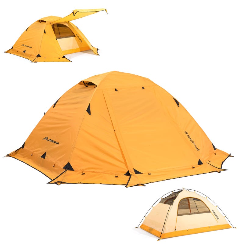 BISINNA 4 Season Tent for Backpacking Winter Tents 2 Person Lightweight Cold Weather Tents Waterproof Double Layer All Season Tent Aluminum Alloy Poles Easy Set Up for Camping, Hiking, Outdoor - Image 1