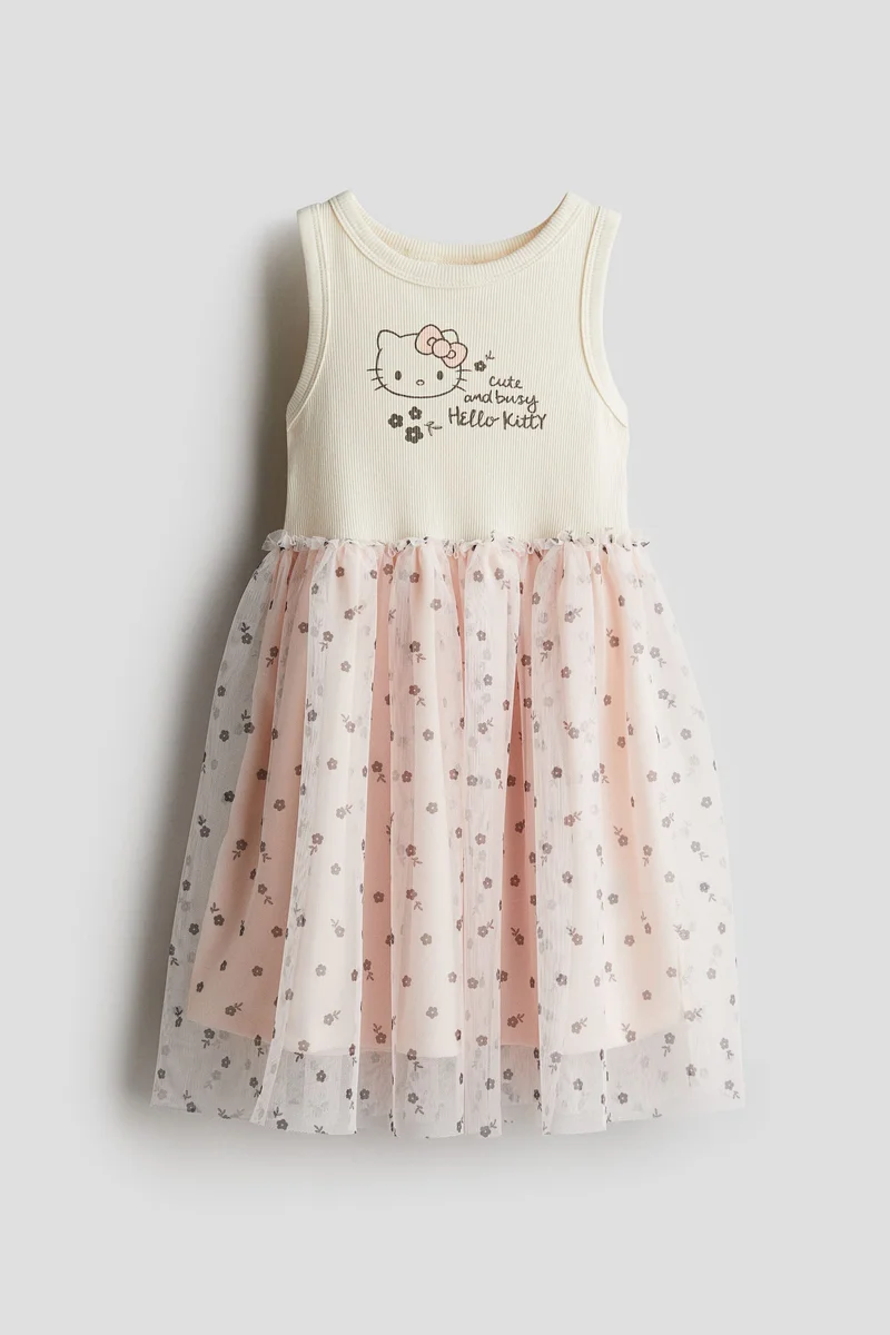 H&M Printed tulle-skirt dress