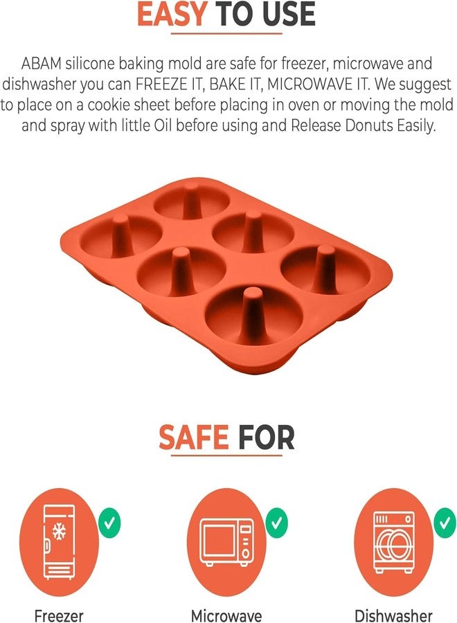 ABAM Premium Silicone 3.5 inch Donut Pan 2-Pack of Trays Non-Stick Food Grade Silicone baking mold with 12 Doughnut Molds or Bagel & Cake Making Tray perfect for Microwave, Freezer & Dishwasher safe - Image 5