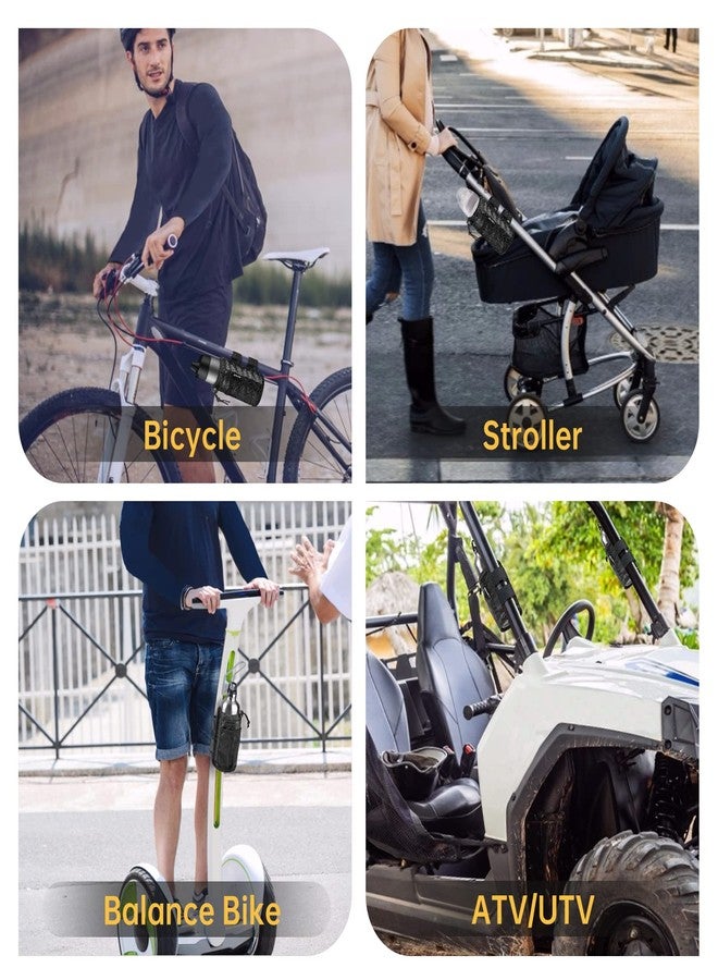 GEARV 2Pack Cup Holder for Bike, Scooter and Wheelchair, Water Bottle Holder for UTV/ATV, Walker, Golf Cart and Beach, Universal Drink Holder Accessories with Net Pocket and Cord Lock (Carbon Fiber) - Image 5