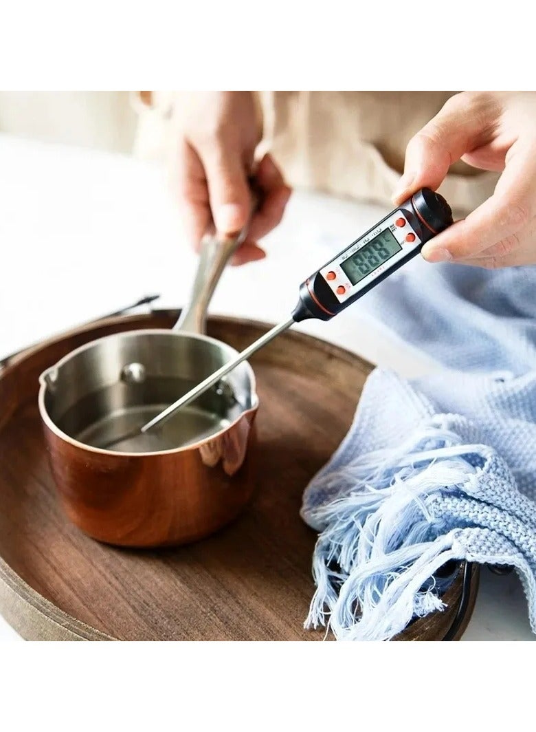 Halamine Digital Food temperature thermometer, Stainless Steel Digital Kitchen Temperature Test Pen, Meat Thermometer with Instant Read LCD Screen, Black - Image 3