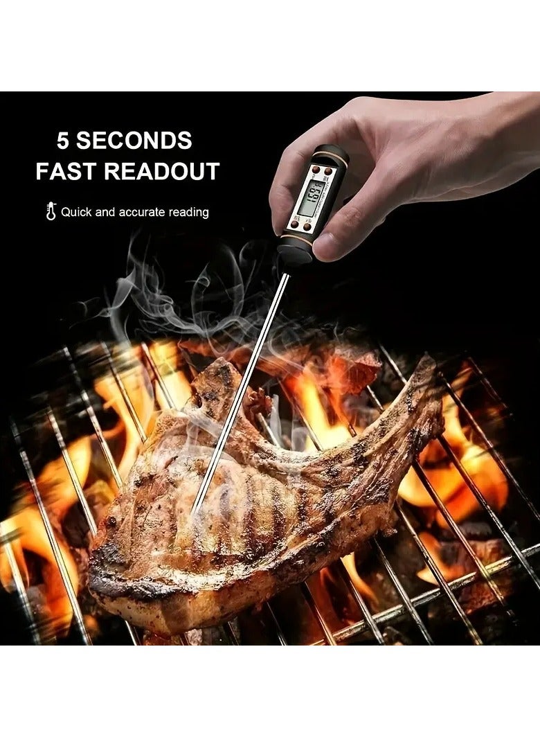 Halamine Digital Food temperature thermometer, Stainless Steel Digital Kitchen Temperature Test Pen, Meat Thermometer with Instant Read LCD Screen, Black - Image 5