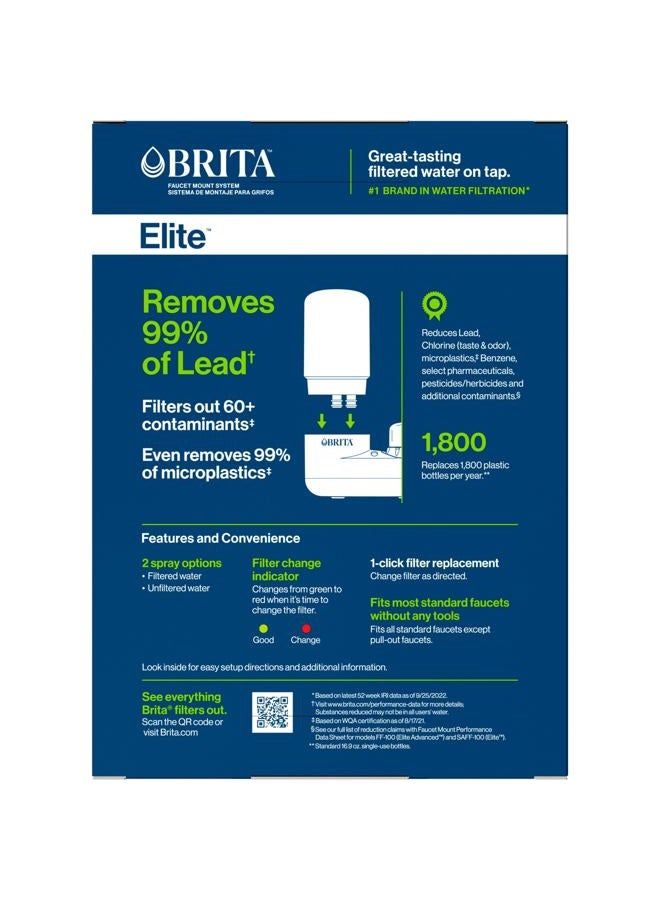 Brita Tap Water Filter System, Water Faucet Filtration System with Filter Change Reminder, Reduces Lead, BPA Free, Fits Standard Faucets Only - Basic, White - Image 4