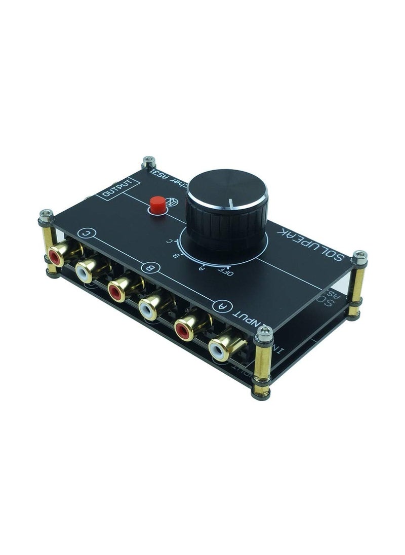 SOLUPEAK SOLUPEAK 3 in 1 Out RCA Stereo Audio Source switcher Switch Signal selector Splitter schalter Connector Distributor Box  - Image 2