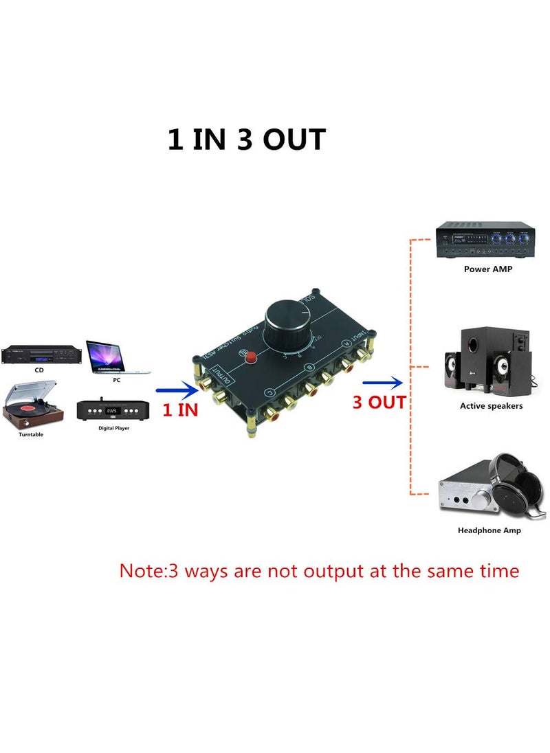SOLUPEAK SOLUPEAK 3 in 1 Out RCA Stereo Audio Source switcher Switch Signal selector Splitter schalter Connector Distributor Box  - Image 4