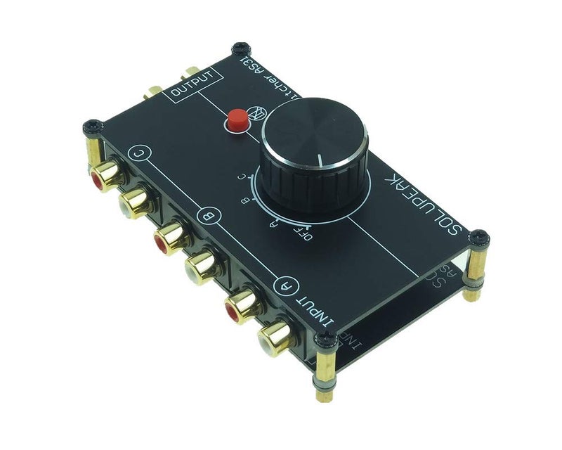 SOLUPEAK 3 in 1 Out RCA Stereo Audio Source switcher Switch Signal selector Splitter schalter Connector Distributor Box