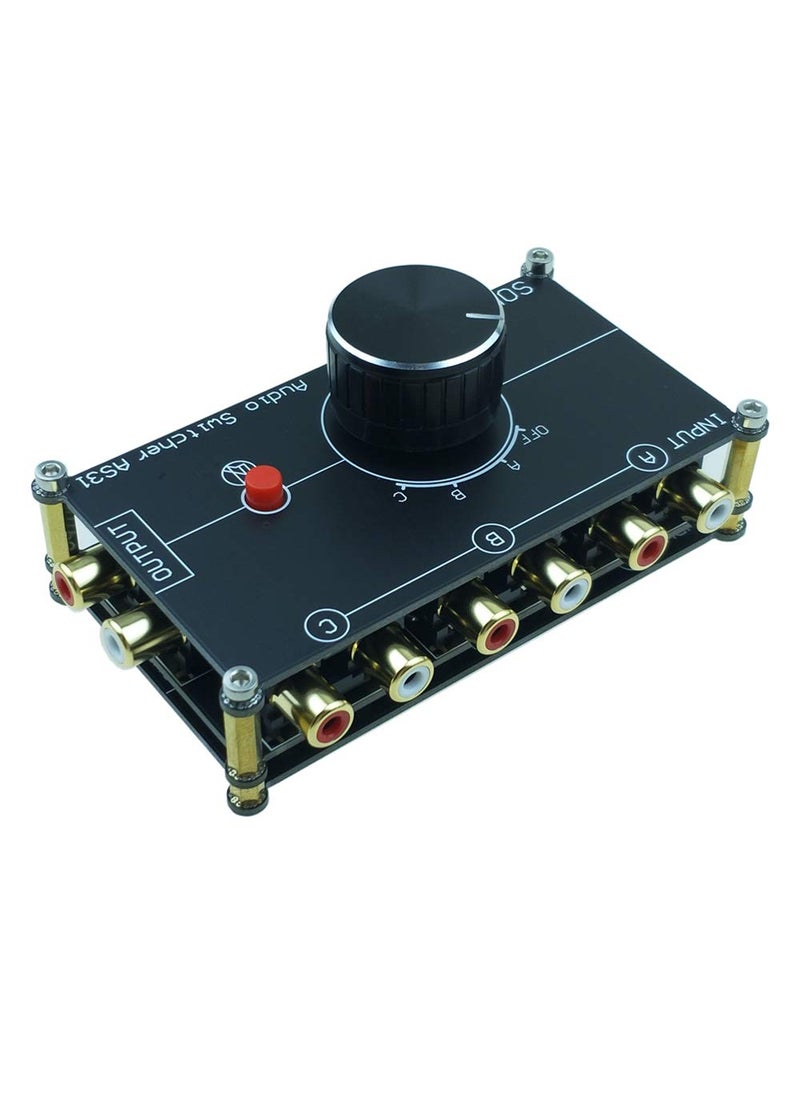 SOLUPEAK SOLUPEAK 3 in 1 Out RCA Stereo Audio Source switcher Switch Signal selector Splitter schalter Connector Distributor Box  - Image 1