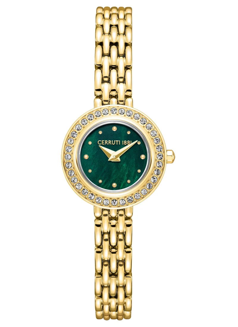 شيروتي 1881 Cerruti 1881 Matera Analog Women's Watch - Green Mother of Pearl Dial, Crystal Embedded Topring