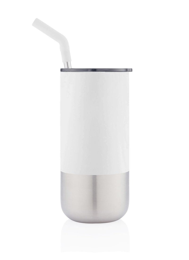 Hans Larsen BORCULO - CHANGE Collection Insulated Tumbler with Reusable Straw - White  - Image 3