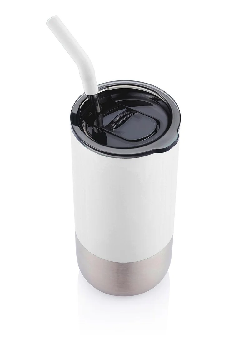 Hans Larsen BORCULO - CHANGE Collection Insulated Tumbler with Reusable Straw - White